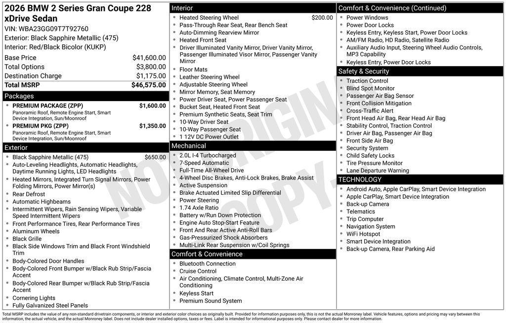 new 2026 BMW 228 Gran Coupe car, priced at $44,975