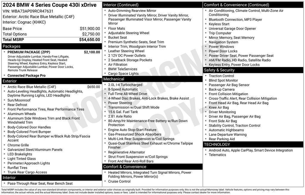 used 2024 BMW 430 car, priced at $50,132