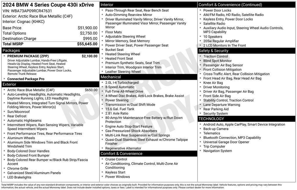 used 2024 BMW 430 car, priced at $50,132
