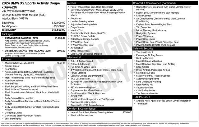 used 2024 BMW X2 car, priced at $42,249