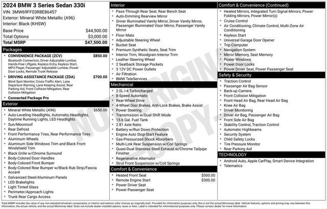 used 2024 BMW 330 car, priced at $42,249