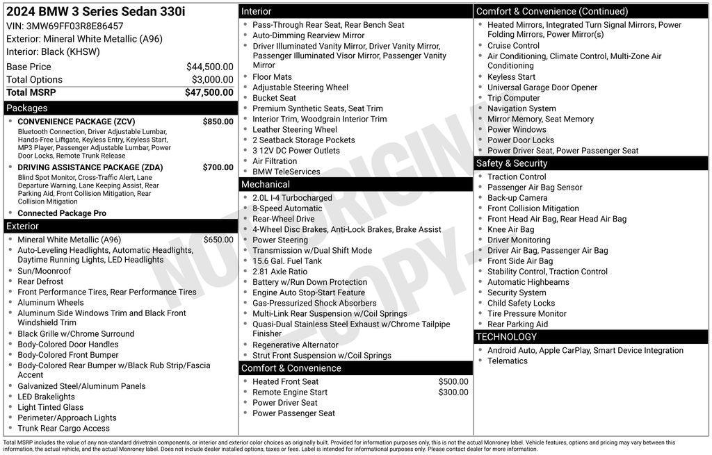 used 2024 BMW 330 car, priced at $39,749