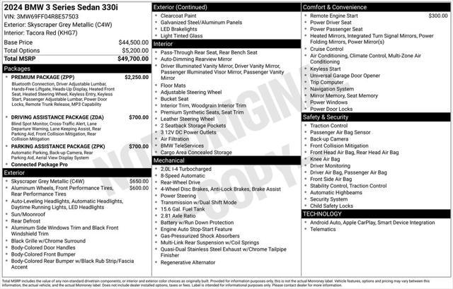 used 2024 BMW 330 car, priced at $38,249
