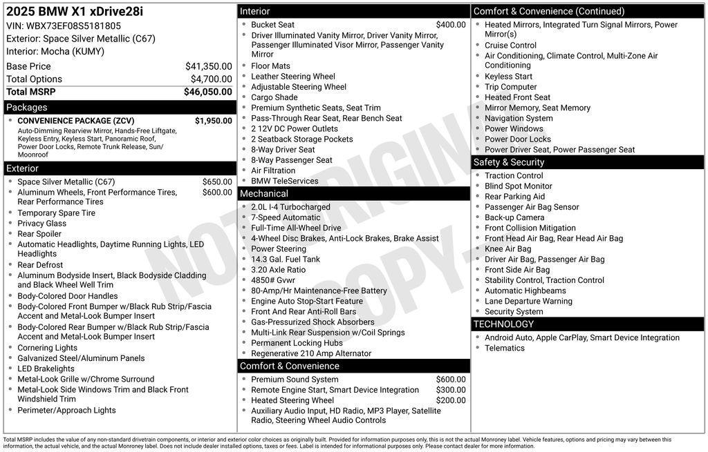 used 2025 BMW X1 car, priced at $44,407