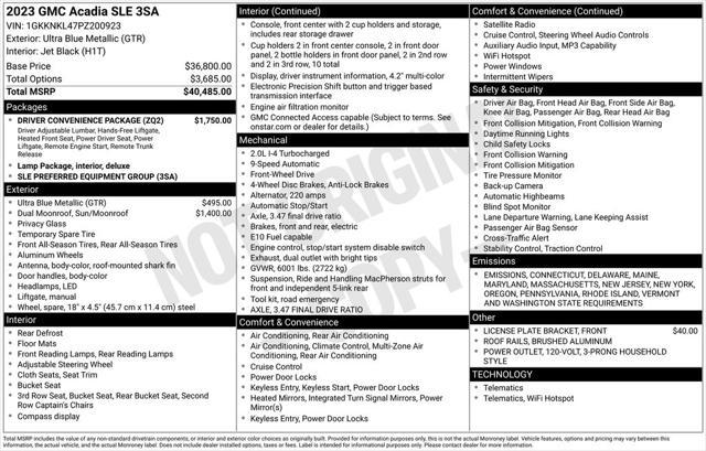 used 2023 GMC Acadia car, priced at $30,749
