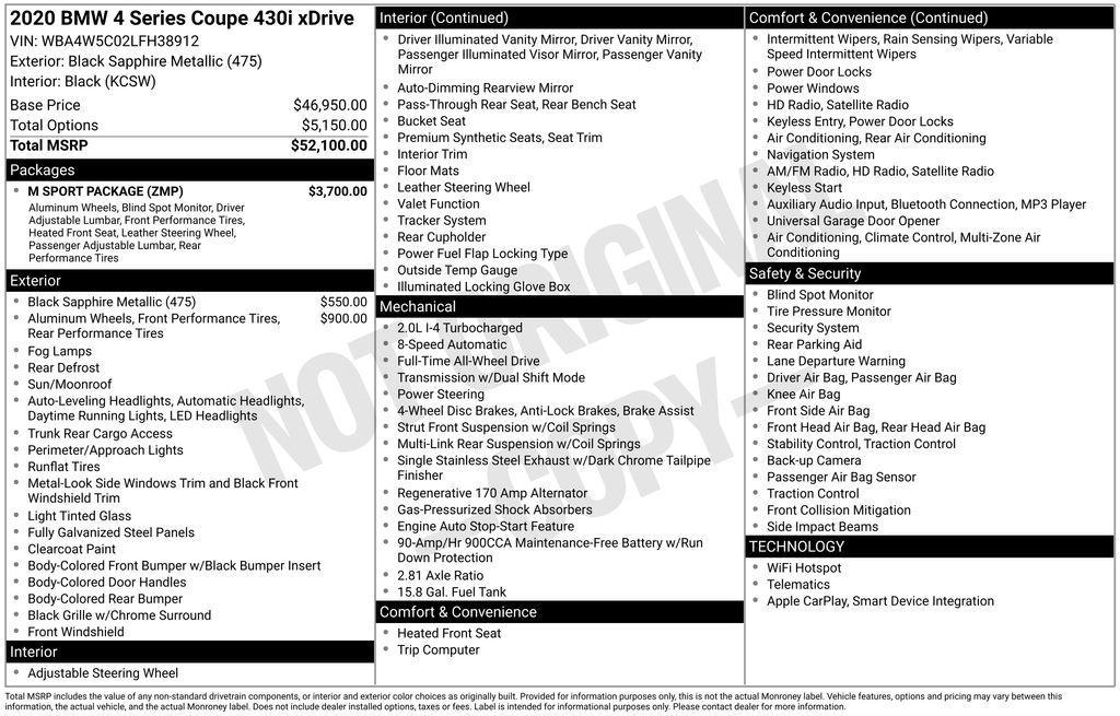 used 2020 BMW 430 car, priced at $26,995