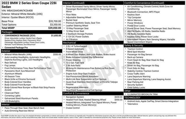 used 2022 BMW 228 Gran Coupe car, priced at $24,495