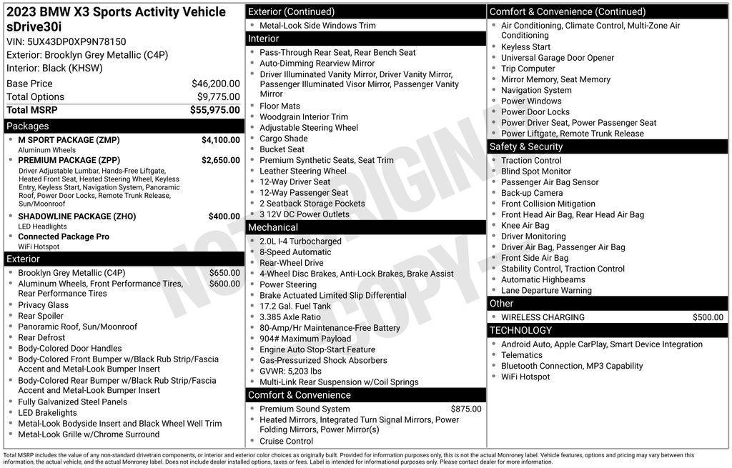 used 2023 BMW X3 car, priced at $35,249