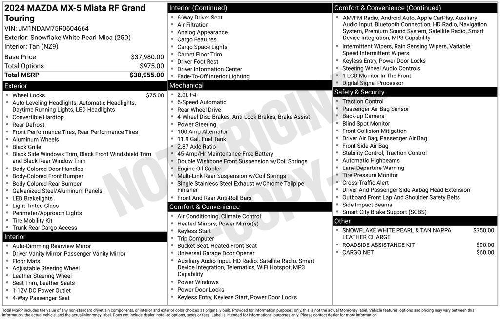 used 2024 Mazda MX-5 Miata RF car, priced at $31,310