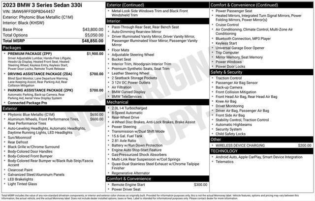 used 2023 BMW 330 car, priced at $36,495