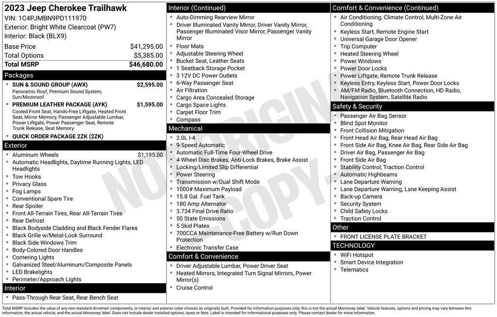 used 2023 Jeep Cherokee car, priced at $25,199