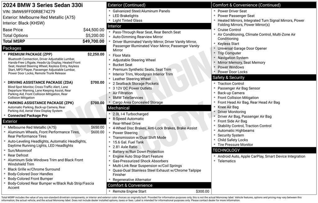 used 2024 BMW 330 car, priced at $38,249