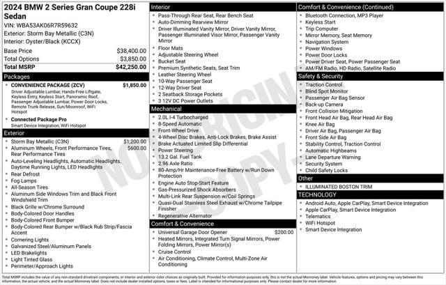 used 2024 BMW 228 Gran Coupe car, priced at $42,933