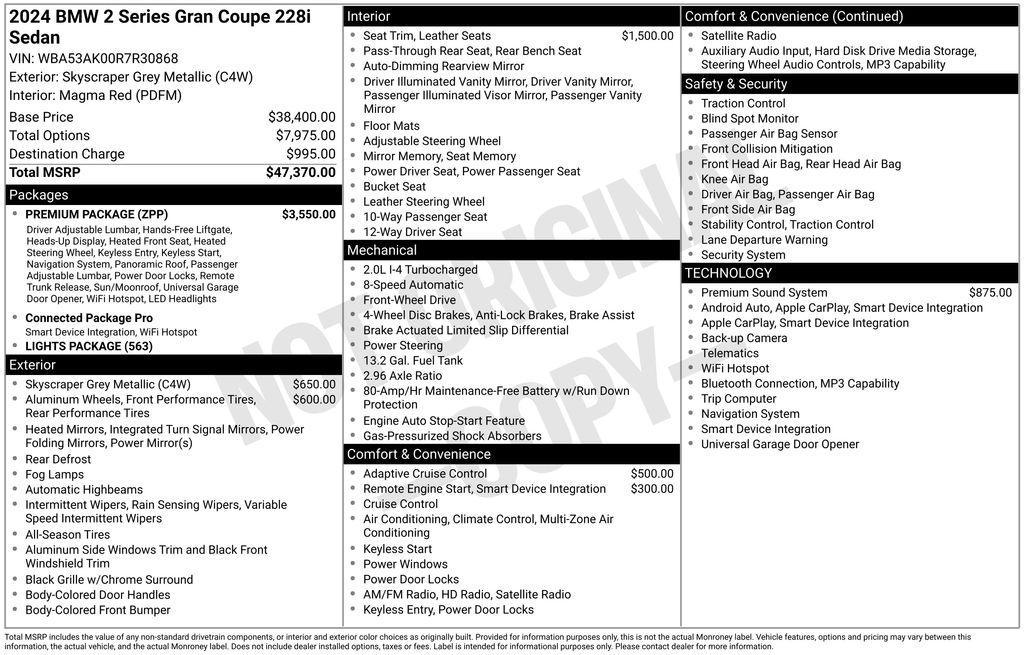 used 2024 BMW 228 Gran Coupe car, priced at $40,297