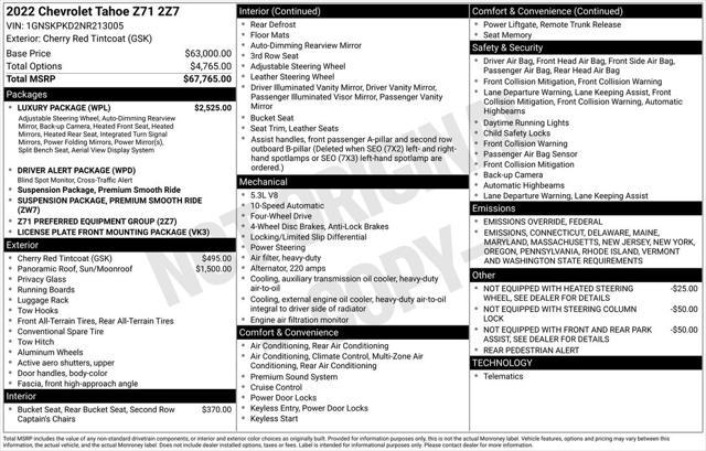 used 2022 Chevrolet Tahoe car, priced at $54,995
