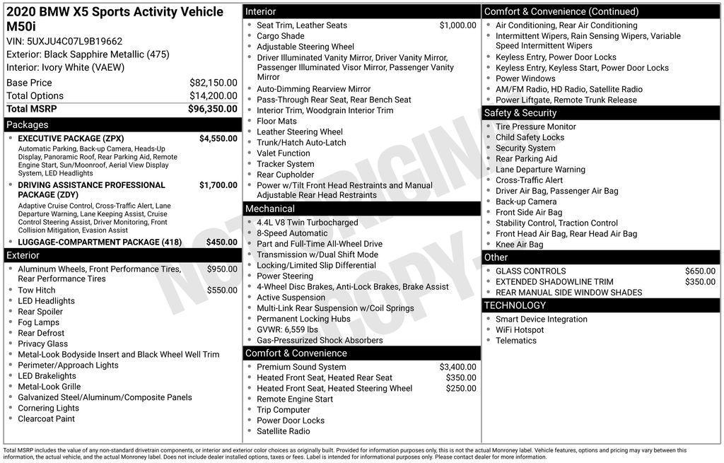used 2020 BMW X5 car, priced at $32,052