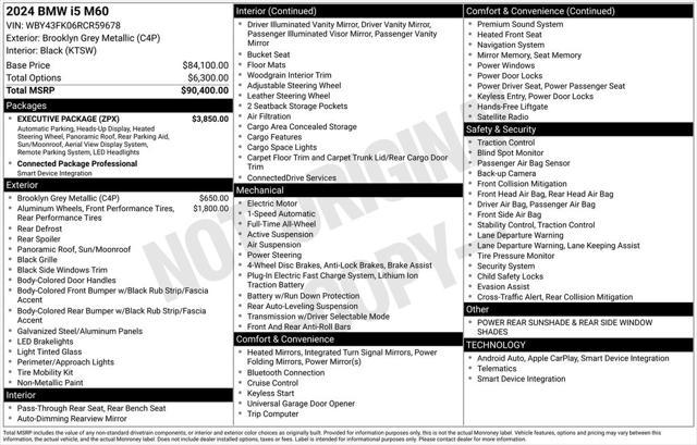 used 2024 BMW i5 car, priced at $76,495