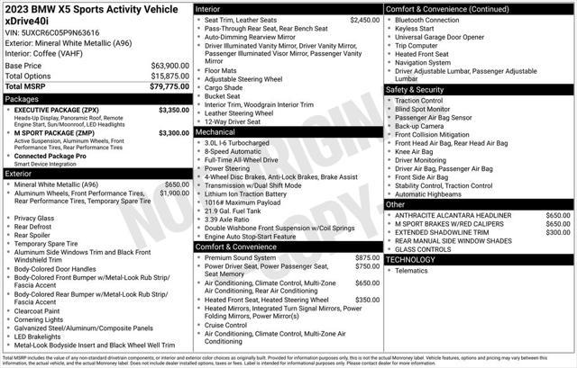 used 2023 BMW X5 car, priced at $54,749