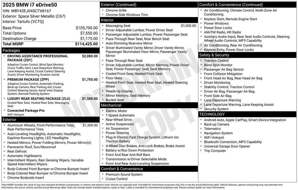 used 2025 BMW i7 car, priced at $99,527