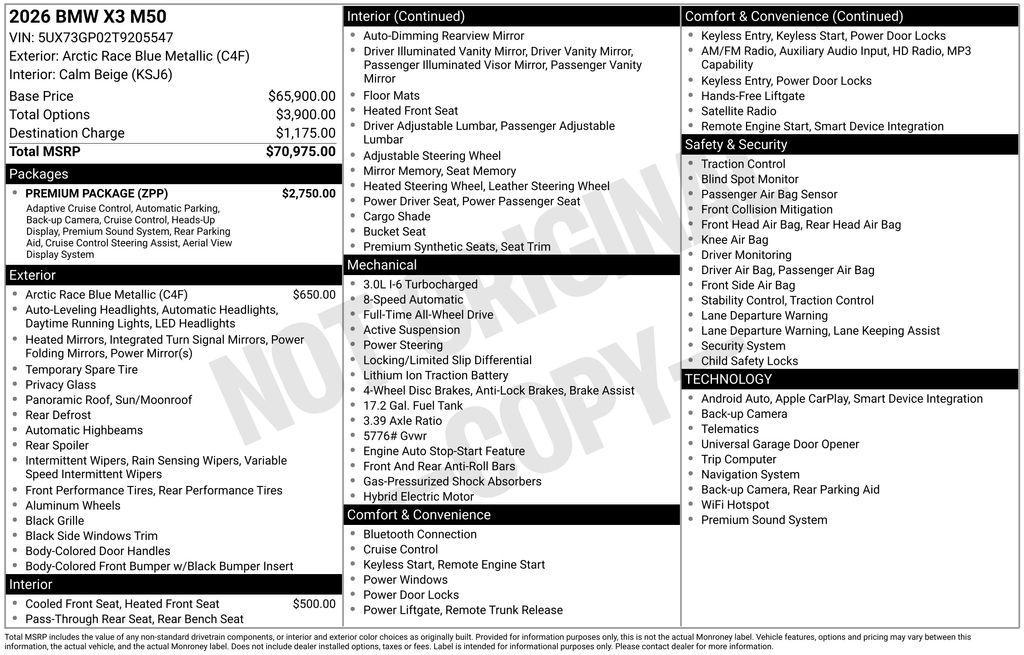 new 2026 BMW X3 car, priced at $71,640
