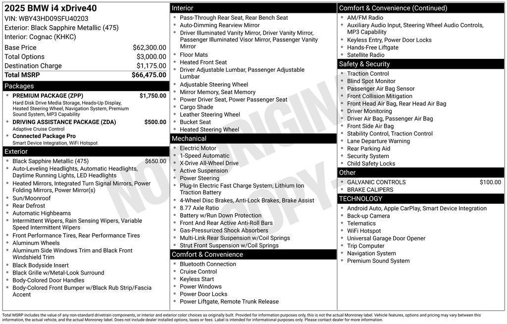 used 2025 BMW i4 Gran Coupe car, priced at $62,485