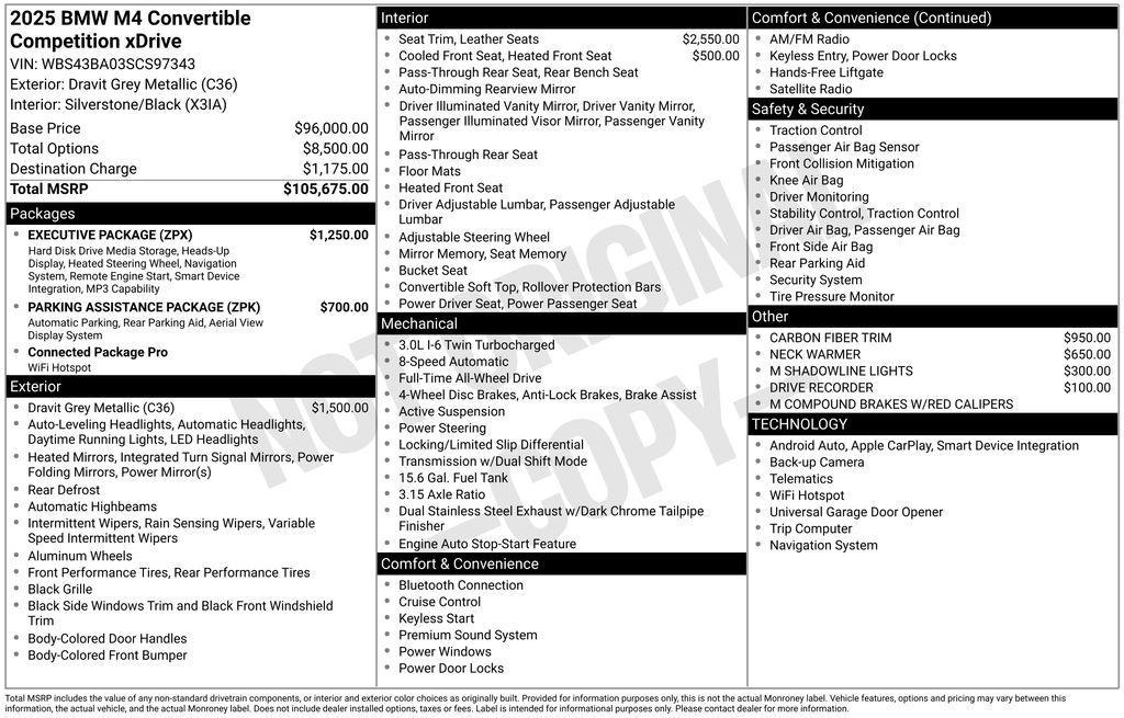used 2025 BMW M4 car, priced at $87,990