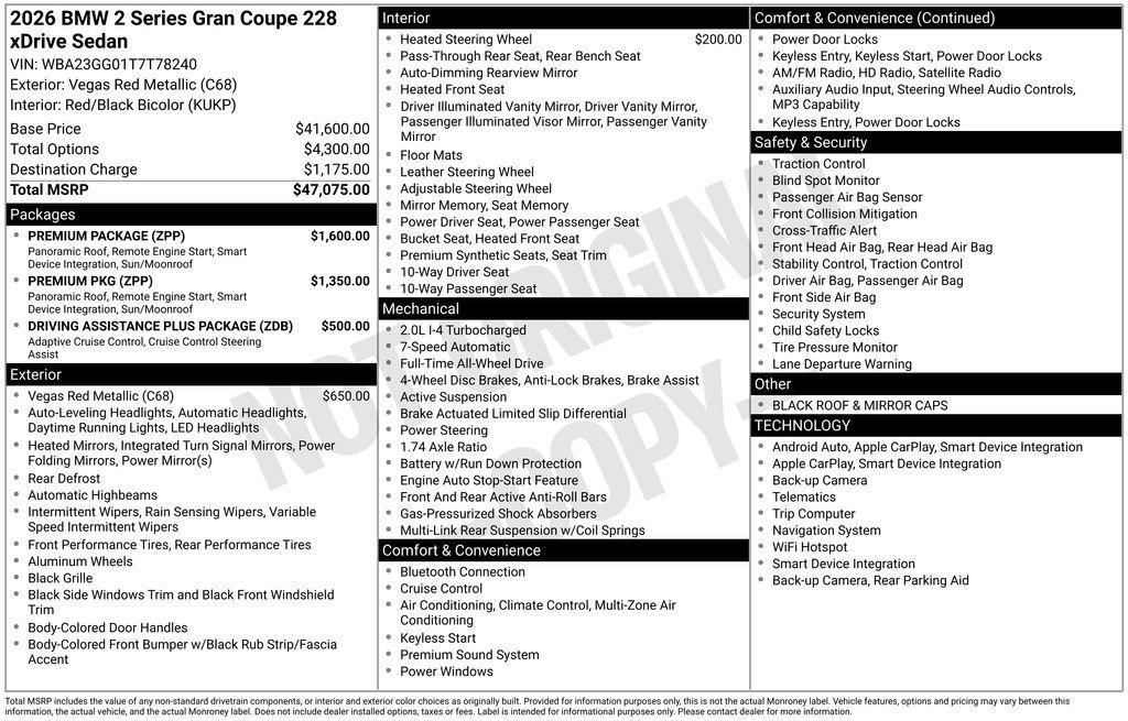 new 2026 BMW 228 Gran Coupe car, priced at $45,725