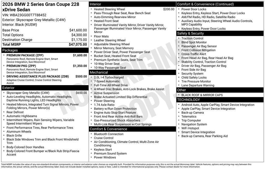 new 2026 BMW 228 Gran Coupe car, priced at $45,725