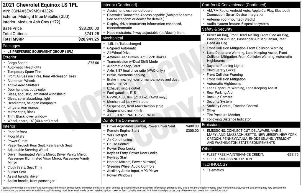 used 2021 Chevrolet Equinox car, priced at $18,595
