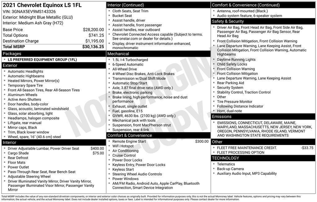 used 2021 Chevrolet Equinox car, priced at $15,995