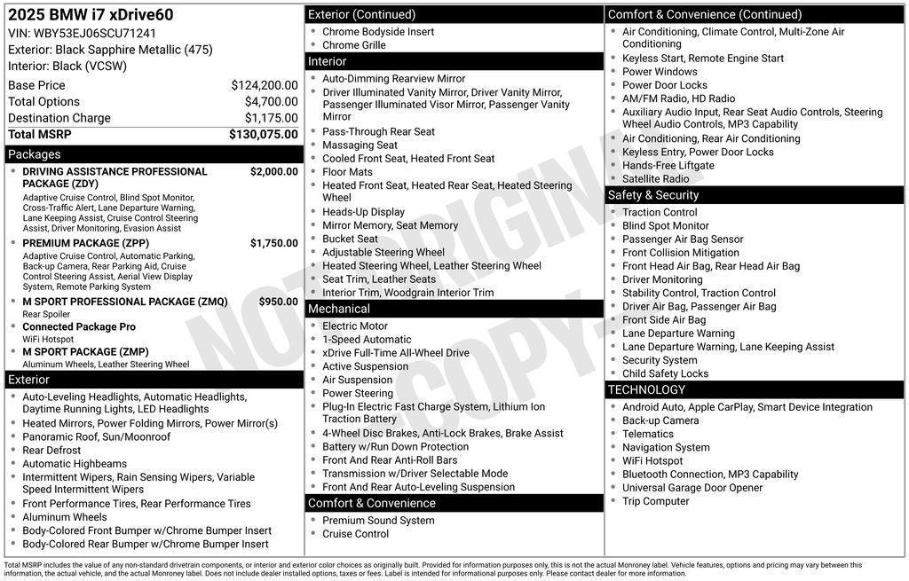 used 2025 BMW i7 car, priced at $115,003