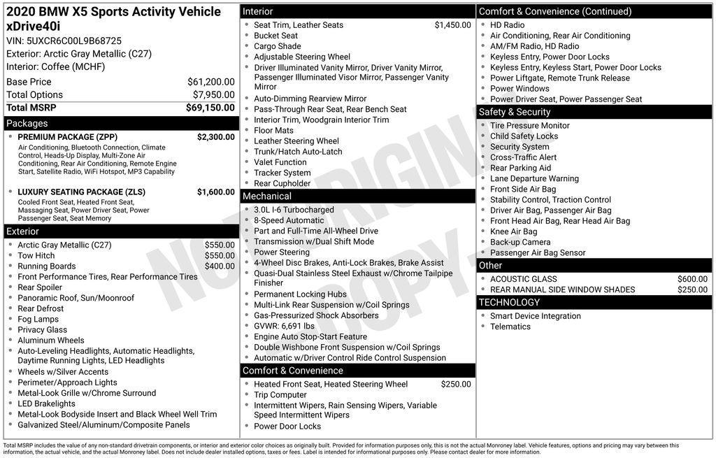 used 2020 BMW X5 car, priced at $35,370