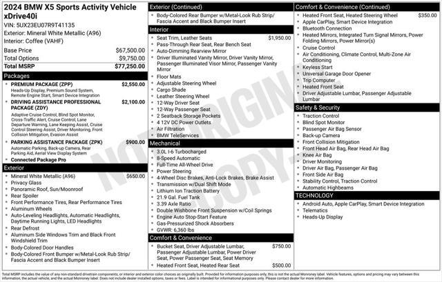 used 2024 BMW X5 car, priced at $60,995