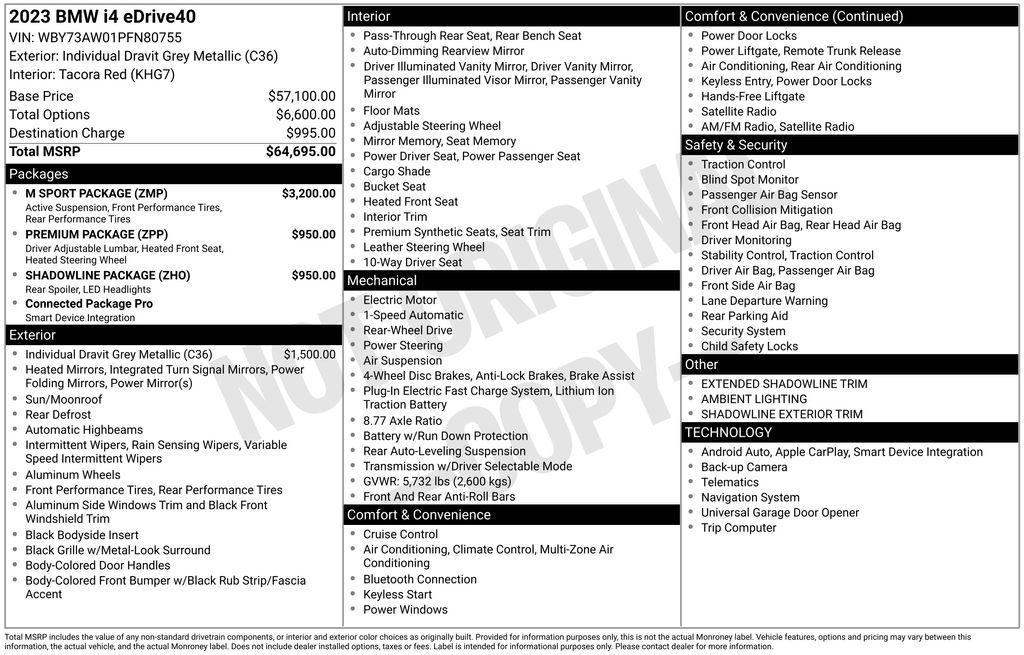 used 2023 BMW i4 Gran Coupe car, priced at $34,495