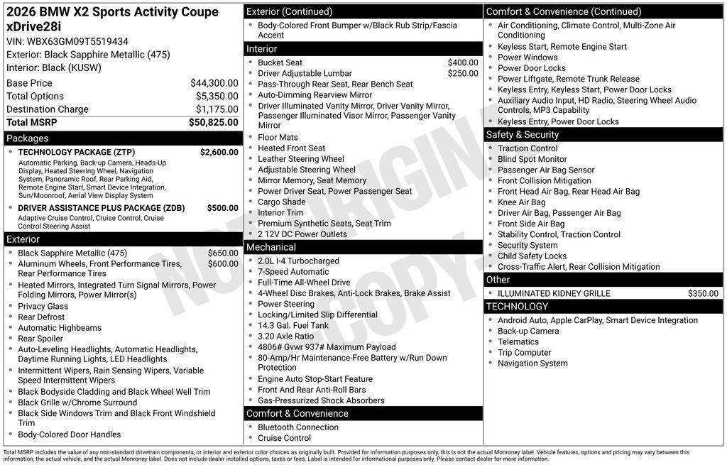 new 2026 BMW X2 car, priced at $51,370
