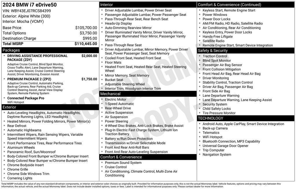 used 2024 BMW i7 car, priced at $90,995