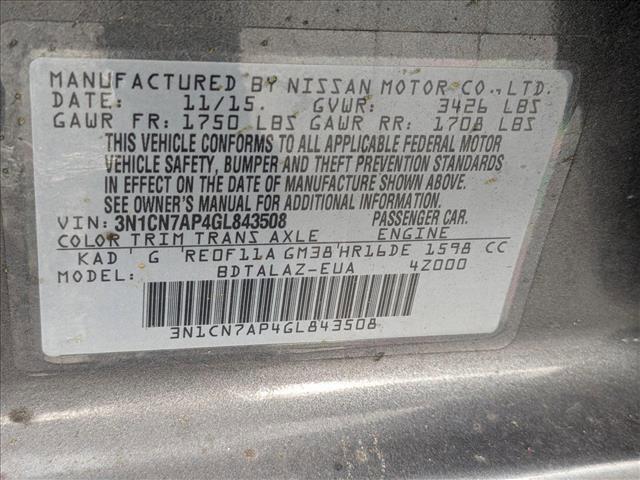 used 2016 Nissan Versa car, priced at $7,455