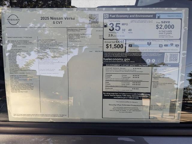 new 2025 Nissan Versa car, priced at $20,519