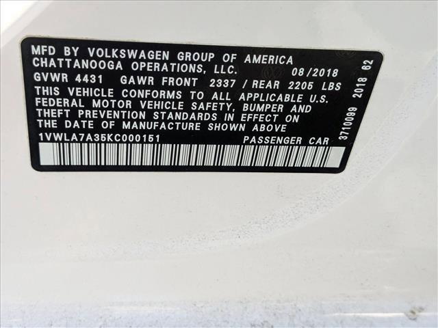 used 2019 Volkswagen Passat car, priced at $15,992