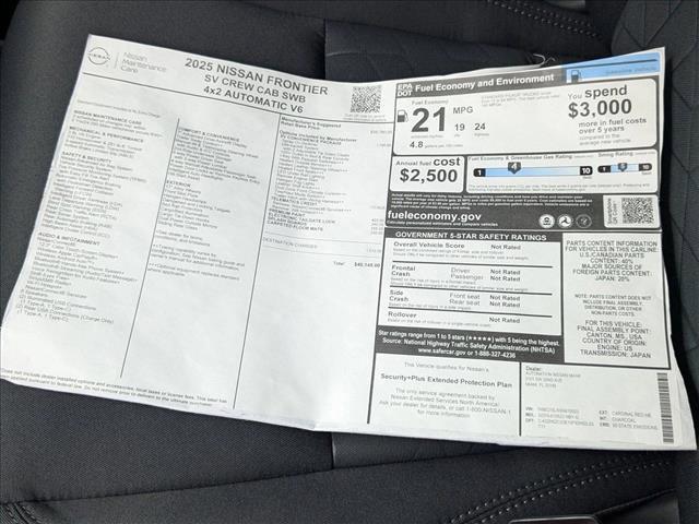 new 2025 Nissan Frontier car, priced at $37,518