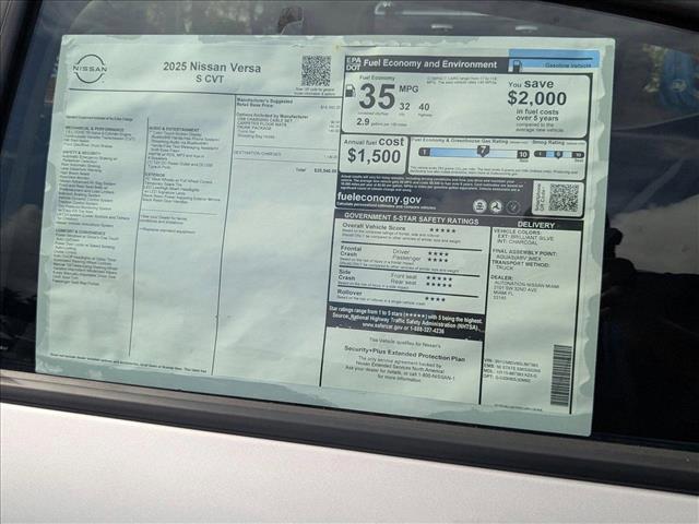 new 2025 Nissan Versa car, priced at $20,330