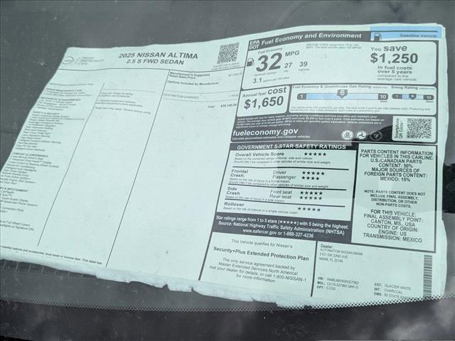 new 2025 Nissan Altima car, priced at $26,678