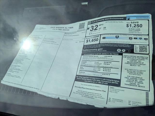 new 2025 Nissan Altima car, priced at $26,178