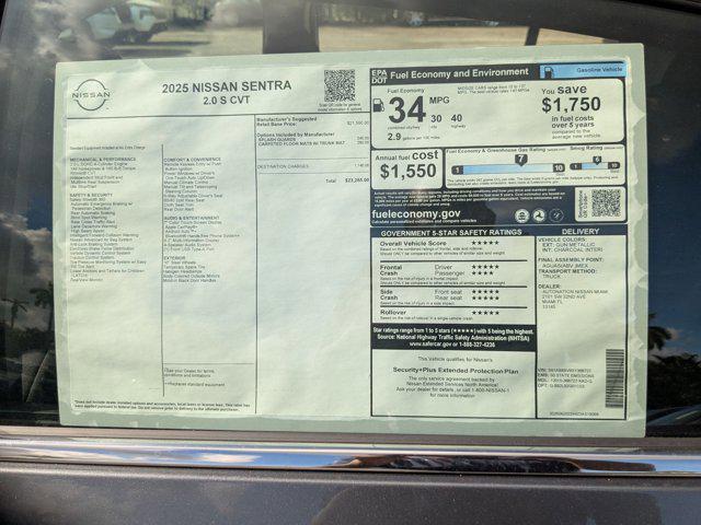 new 2025 Nissan Sentra car, priced at $22,481