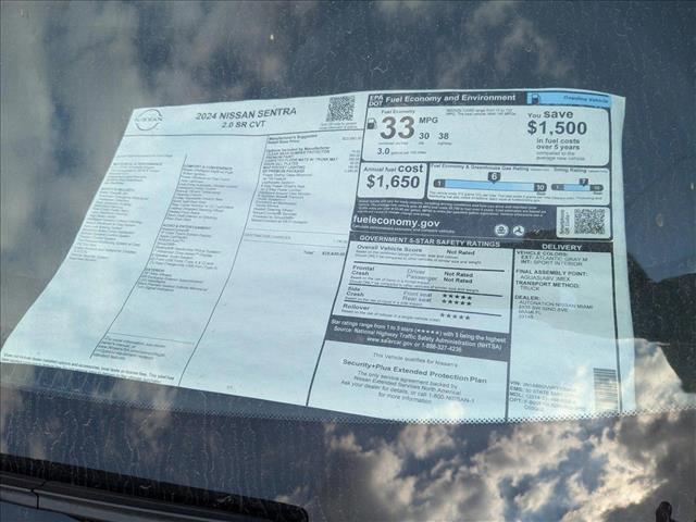 new 2024 Nissan Sentra car, priced at $24,657