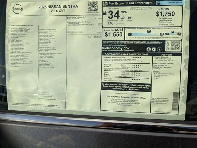 new 2025 Nissan Sentra car, priced at $22,036