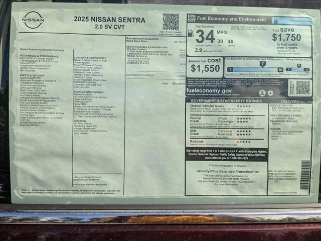 new 2025 Nissan Sentra car, priced at $23,343