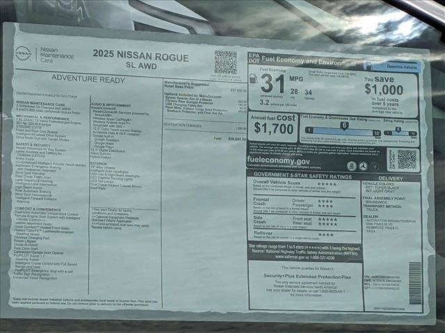 new 2025 Nissan Rogue car, priced at $38,232