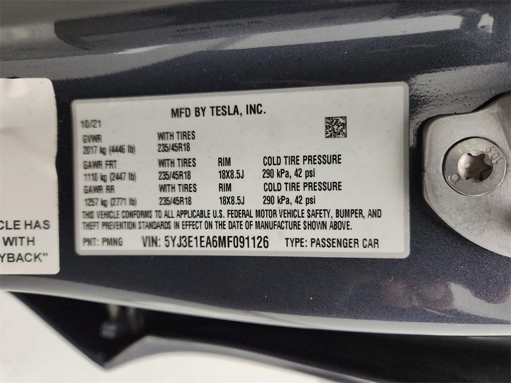 used 2021 Tesla Model 3 car, priced at $23,990