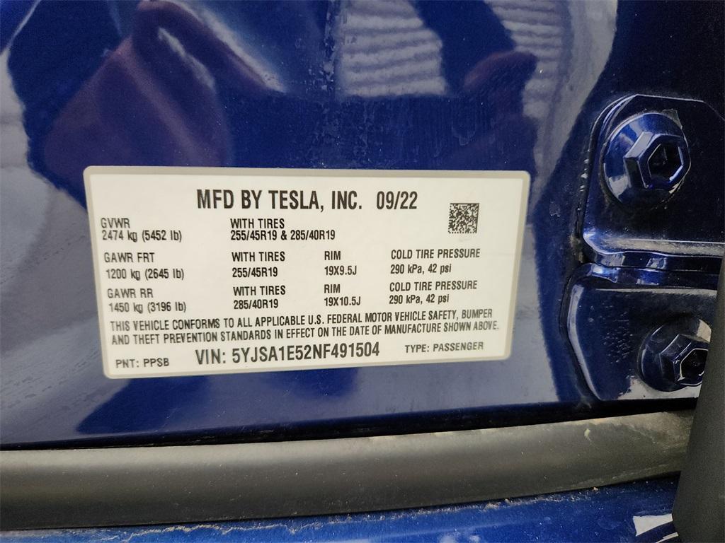 used 2022 Tesla Model S car, priced at $40,594